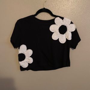 Floral Embroidery Crop Top
